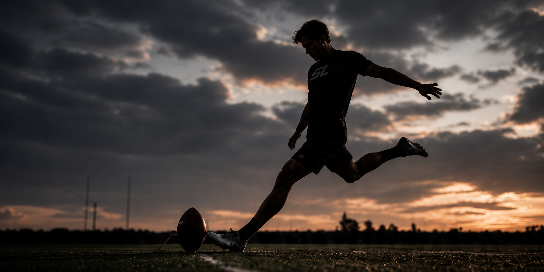 Specialist kicking at sunset