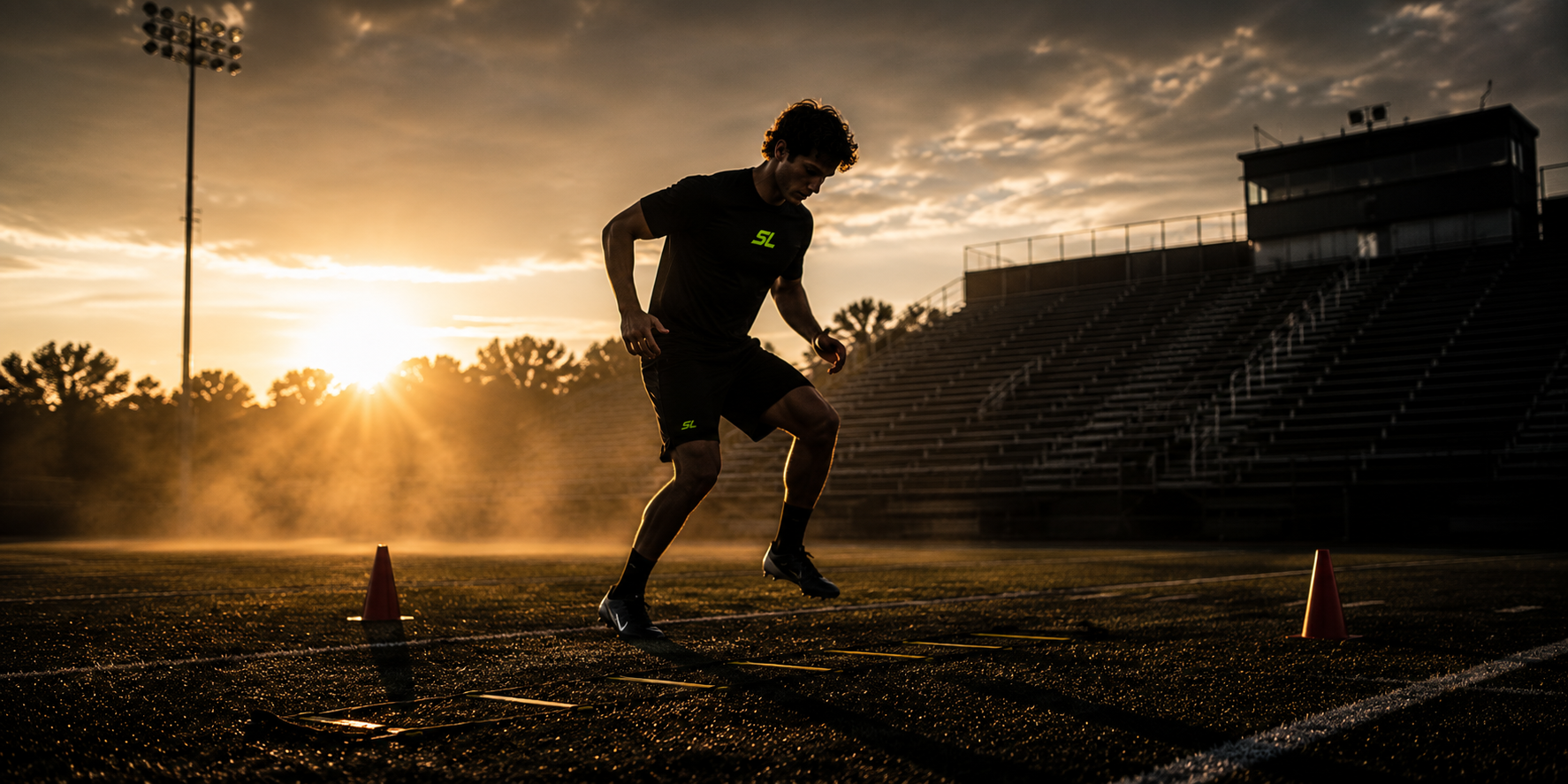 Athlete training at sunrise